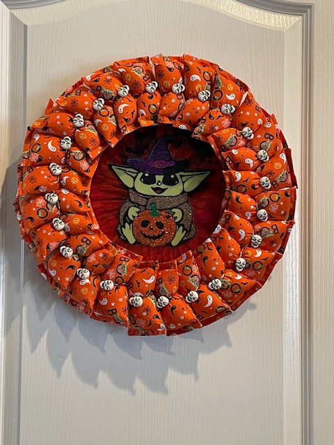 14" Baby Yoda Halloween Wreath #30