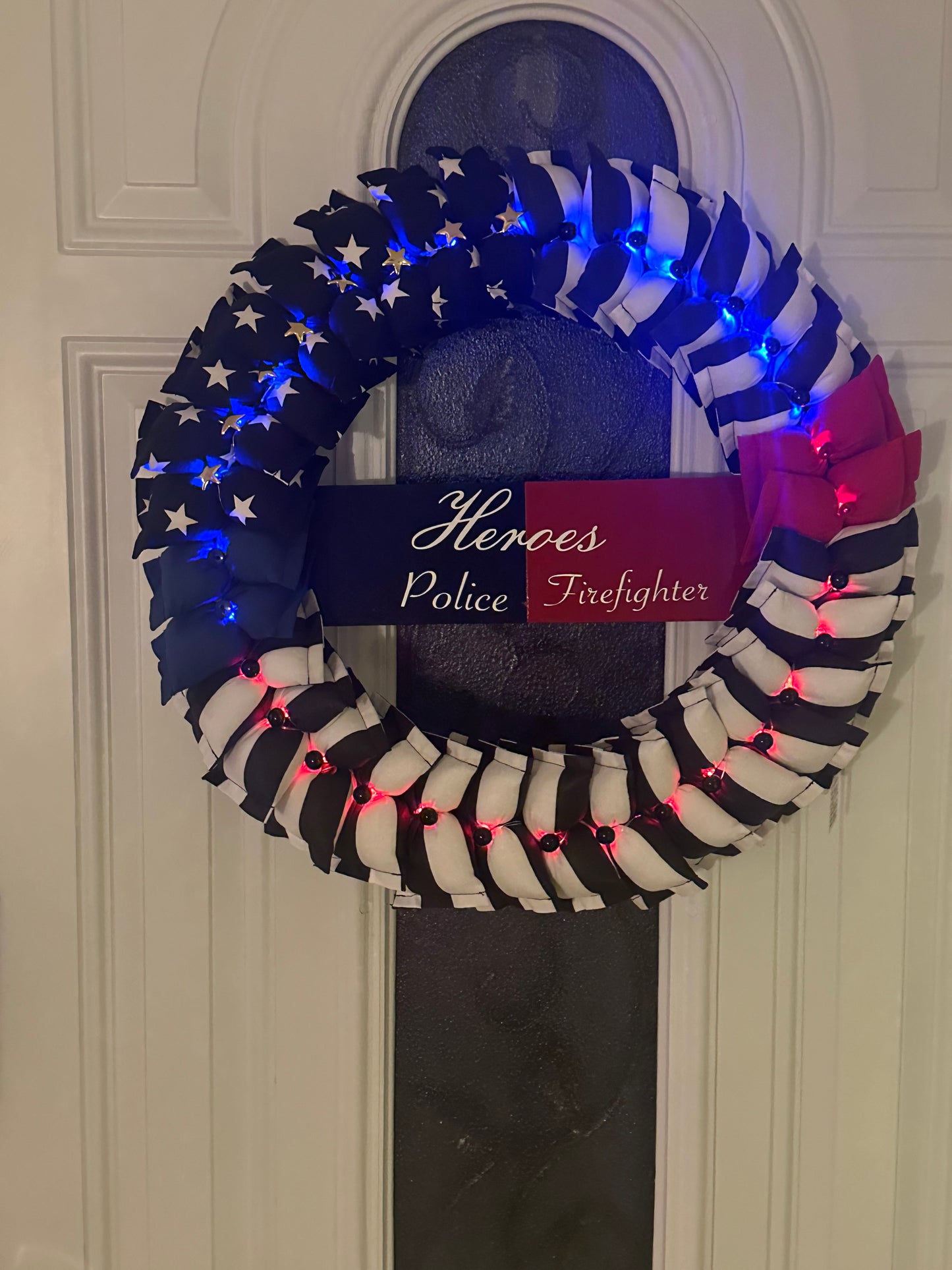 16"  First Responders Heroes Firefighter/Police Wreath #1