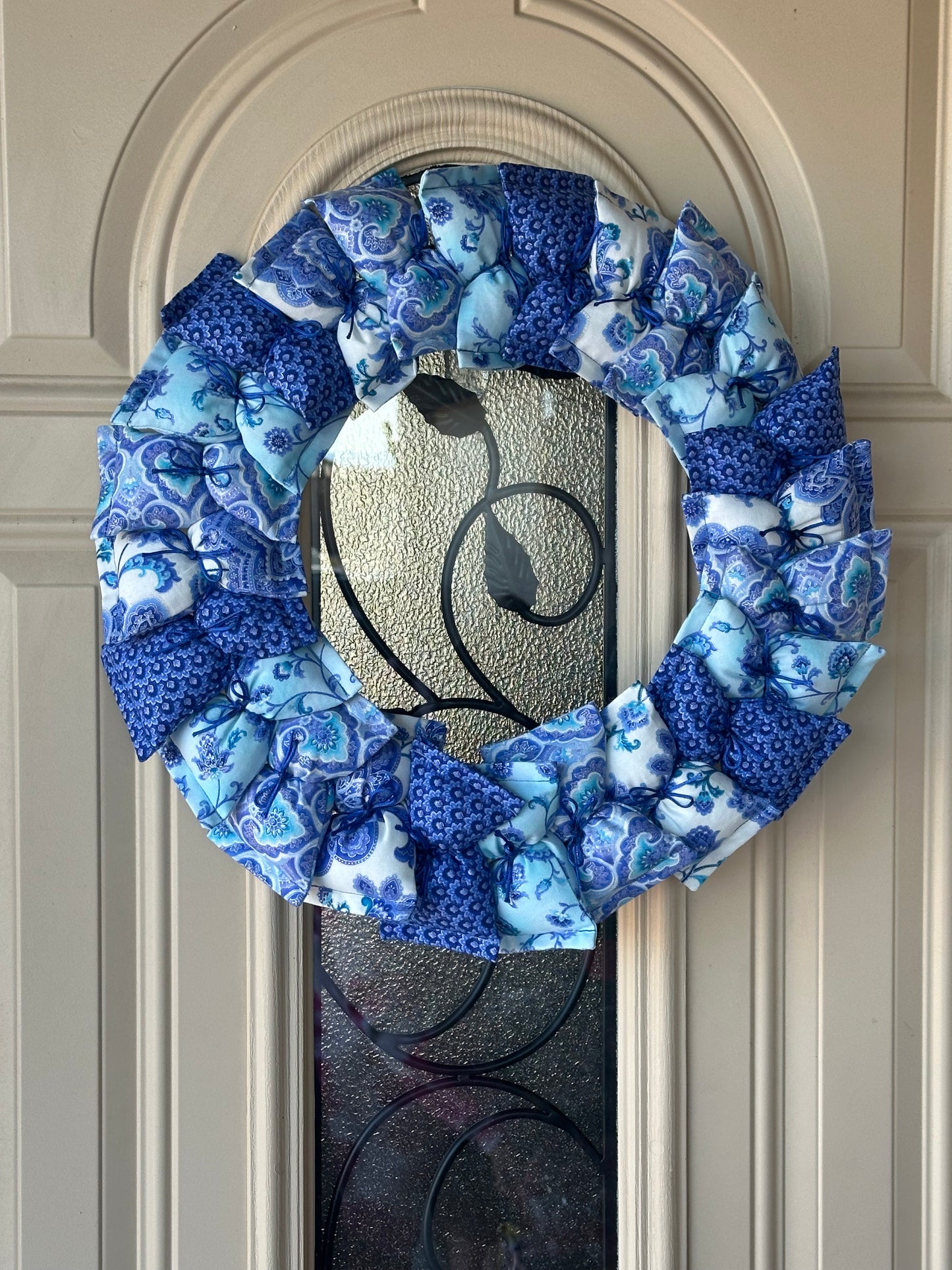 14" Blue Floral Wreath