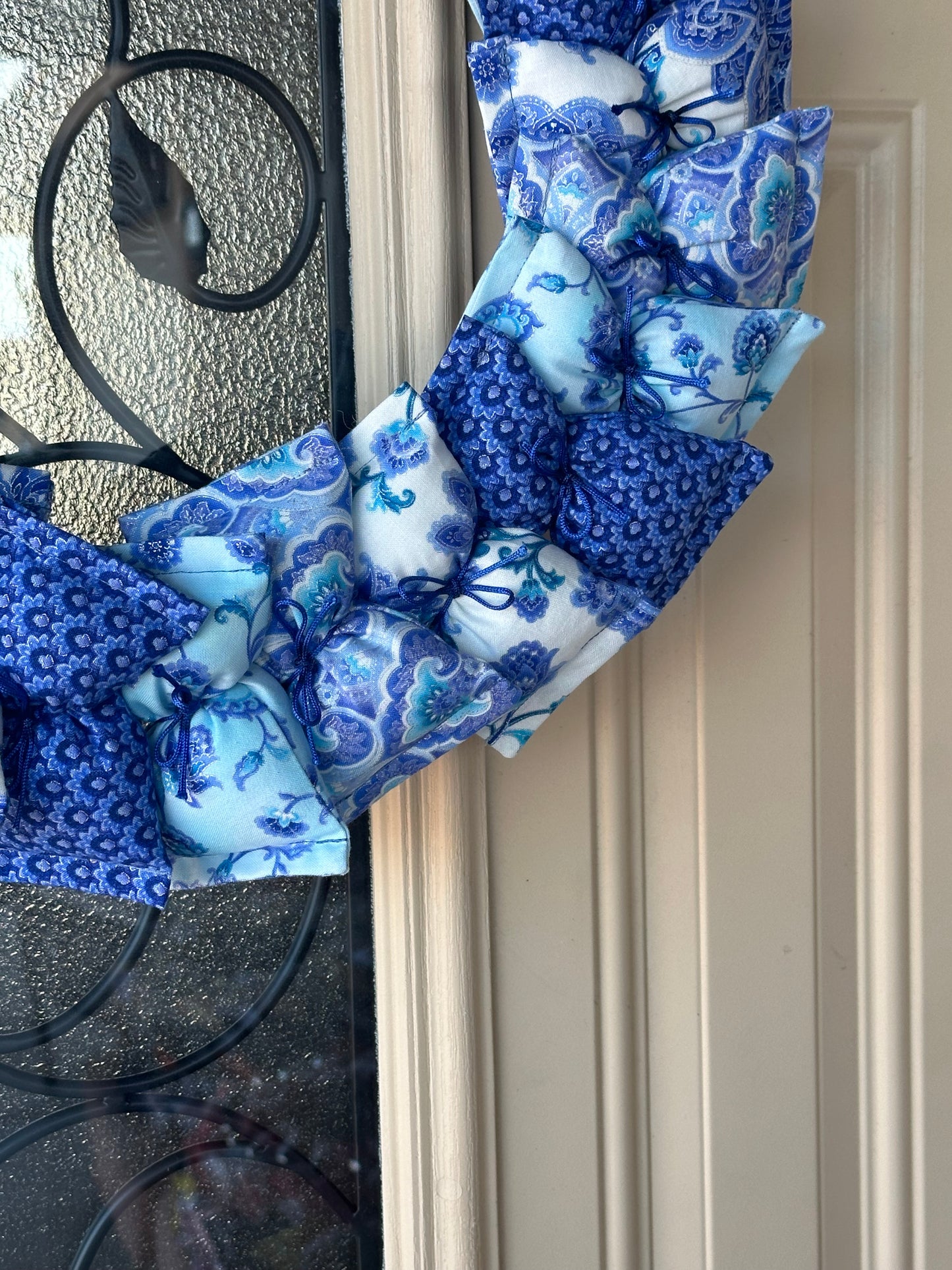 14" Blue Floral Wreath