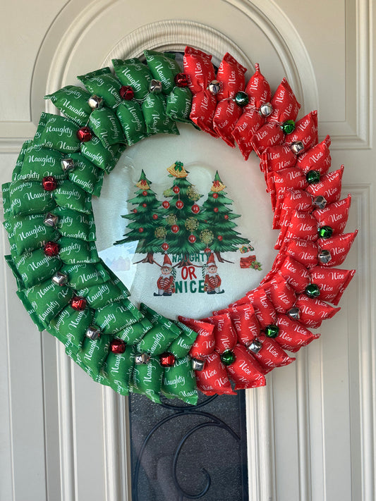 16" Naughty or Nice Wreath