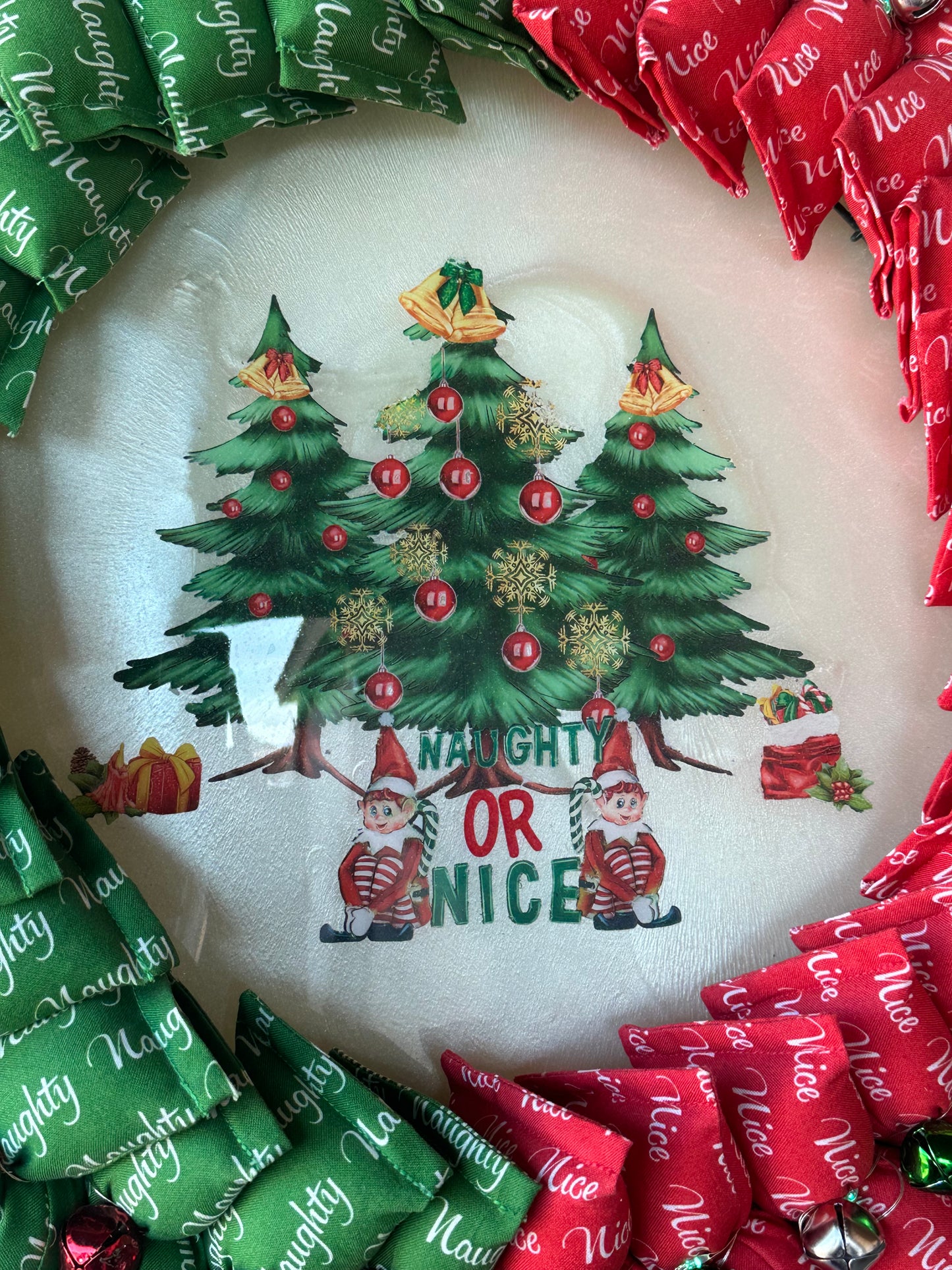 16" Naughty or Nice Wreath